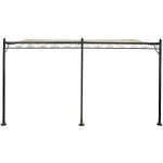 Pergola tonnelle adoss�e en m�tal - 3 x 4 m - beige