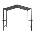 Pergola tonnelle pour barbecue - 277 x 149 cm - anthracite