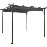 Pergola - vidaxl - toit rtractable - acier enduit de poudre - 3x3 m - anthracite