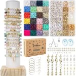 Perles pour bracelet 7200 + perles de pierre noire en argile de 6 mmkit de 2 bo�tes de bricolage pour ...