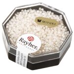 Perle miyuki delica - 16 mm - rainbow transp. blanc opal - miyuki blanc