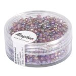 Perle rocaille 26mm transparent lustr lilas 17 g
