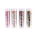 Perle rocaille tubes 8 g multicolore 4 pices
