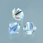 Perle swarovski toupie 4 mm lot de 25 perles en verre facett - crystal - ab