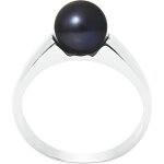 Bague - perlinea - perle de culture deau douce 7 - 8 mm - noir - argent 925 - qualit aaa +