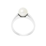 Bague - perlinea - perle de culture deau douce 7 - 8 mm - argent 925 - blanc naturel - qualit� aaa +