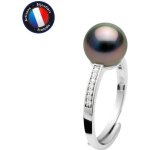 Bague - perlinea - perle de culture tahiti 8 - 9 mm - argent 925 - taille r�glable - qualit� a +
