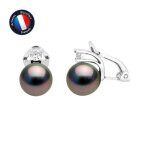 Perlinea - boucles doreilles clip - véritables perles de culture de tahiti ovales 8 - 9 mm - argent 925 ... Perlinea - boucles doreilles clip - véritables perles de culture de tahiti ovales 8 - 9 mm - argent 925 ...