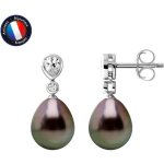 Boucles doreilles - perlinea - drop - perles de culture de tahiti 8 - 9 mm - argent 925 - femme
