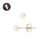 Boucles doreilles - perlinea - vritables perles de culture - or jaune 9 cts - rose naturel - aaa +