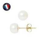 Boucles doreilles - perlinea - vritables perles de culture - 7 - 8 mm - or jaune - femme