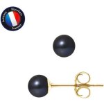 Boucles doreilles - perlinea - vritables perles de culture deau douce 5 - 6 mm - or jaune 9 cts - black ...