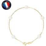 Bracelet - perlinea - 5 perles de culture deau douce 6 - 7 mm - or jaune - qualit aaa + - femme