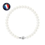 Perlinea - bracelet - v�ritable perle de culture deau douce semi - ronde 6 - 7 mm blanc naturel - fermoir ...