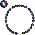 Bracelet - perlinea - vritable perle de culture deau douce 4 - 5 mm - or jaune - 18 cm - black tahiti ...