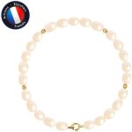 Bracelet - perlinea - vritable perle de culture deau douce 4 - 5 mm - or jaune - 18 cm - femme