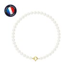 Bracelet - perlinea - perles de culture deau douce 4 - 5 mm - or jaune - longueur 18 cm - qualit� aaa ...