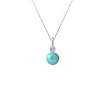 Collier - perlinea - perle de culture deau douce aaa + - 6 - 7 mm - argent 925 - bleu turquoise