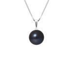 Collier - perlinea - perle de culture deau douce aaa + - noire - argent 925 - 42 cm