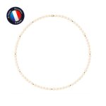 Collier - perlinea - perle de culture deau douce aaa + - 4 - 5 mm - rose naturel - or jaune 9 cts