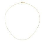 Collier - perlinea - perle de culture deau douce aaa + - 3 - 4 mm - blanc naturel - or jaune