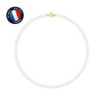 Collier - perlinea - perle de culture deau douce - 6 - 7 mm - blanc naturel - or jaune 9 cts