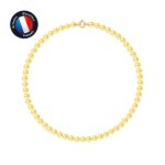 Collier - perlinea - perle de culture deau douce aaa + - 6 - 7 mm - or jaune - 42 cm