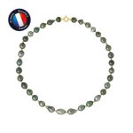 Collier - perlinea - perle de culture de tahiti a + - or jaune 9 cts - 42 cm - 7 - 8 mm