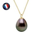 Collier - perlinea - perle de culture de tahiti a + - or jaune 9 cts - 42 cm - femme Collier - perlinea - perle de culture de tahiti a + - or jaune 9 cts - 42 cm - femme
