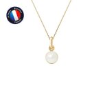 Pendentif - perlinea - v�ritable perle de culture 6 - 7 mm - or jaune - cha�ne argent 42 cm - femme