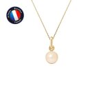 Pendentif - perlinea - vritable perle de culture deau douce 6 - 7 mm - or jaune - chane argent 42 cm ...