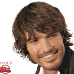 Perruque courte - fydun - marron - r�glable - frange longue - pour hommes et cosplay