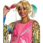 Perruque harley quinn birds of prey? - femme - jour de fete - blonde avec couettes roses et bleues