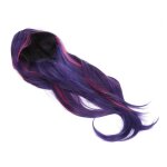 Perruque longue droite - salalis - bleu violet - frange - cheveux synth�tiques - r�sistante � la chaleur ...