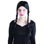 Perruque de mercredi addams - ptit clown - accessoire de dguisement - tresse brune dcolire