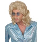 Perruque et moustache disco annes 70 blondes homme - widmann - kit de dguisement - synthtique