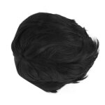 Perruque noire courte pour hommes mxzzand - style naturel et moelleux - maille respirante - fixation ...