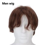 Perruque - omabeta - brun clair - courte - pour hommes - texture naturelle