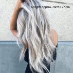 Perruque ondul�e - mxzzand - d�grad� gris - cheveux synth�tiques - r�glable - confortable