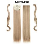 Perruque queue de cheval longue droite extensions de cheveux synthtiques pour femmes 22 pouces m12 - ...