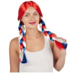Perruque - ptit clown - rouge - tresses tricolores - adulte - garantie 2 ans