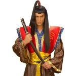 Perruque de samoura homme asiatique - widmann - longue - couette - noir