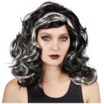 Perruque de sorci�re halloween adulte - ptit clown - cheveux gris et noirs - taille unique