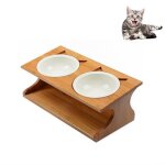 Petacc cramique gamelle cologique vaisselle chien pratique feeder chat avec 2 cuelles et 1 porte en ...