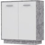 Petit buffet - meuble de rangement pilvi - 2 portes - blanc et béton clair - l 829 x p 342 x h 881 cm ... Petit buffet - meuble de rangement pilvi - 2 portes - blanc et béton clair - l 829 x p 342 x h 881 cm ...