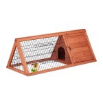 Relaxdays clapier  lapin maison enclos 2 portes hlp: env. 41x110x49 cm petite cage rongeurs bois mtal ...