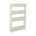 Petit meuble de rangement � �tages sur roulettes slim rack (vanille) sotufab plast