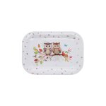 Petit plateau de service individuel 20x14 cm portofilio arbre couple chouettes - kiub
