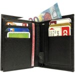 Petit portefeuille homme cuir avec porte monnaie fermeture eclair ? mince compact identit permis cartes ...