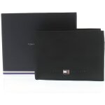 Petit portefeuille  litalienne 3 volets johnson en cuir noir - tommy hilfiger
